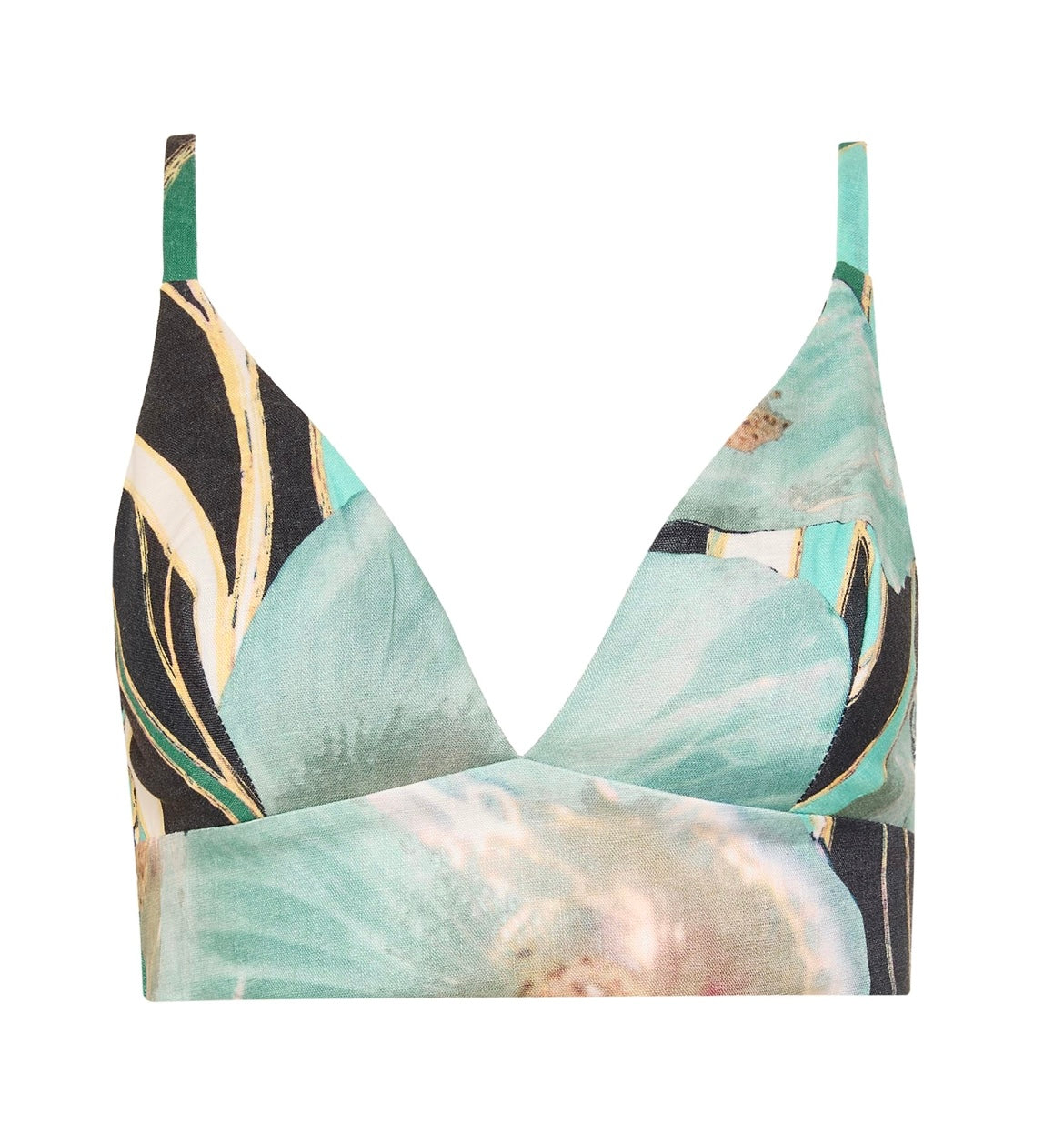 Aethra Thalassa Black - Linen printed bralette