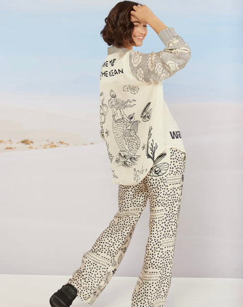 Avery Straight Leg Mermaid Printed Trousers