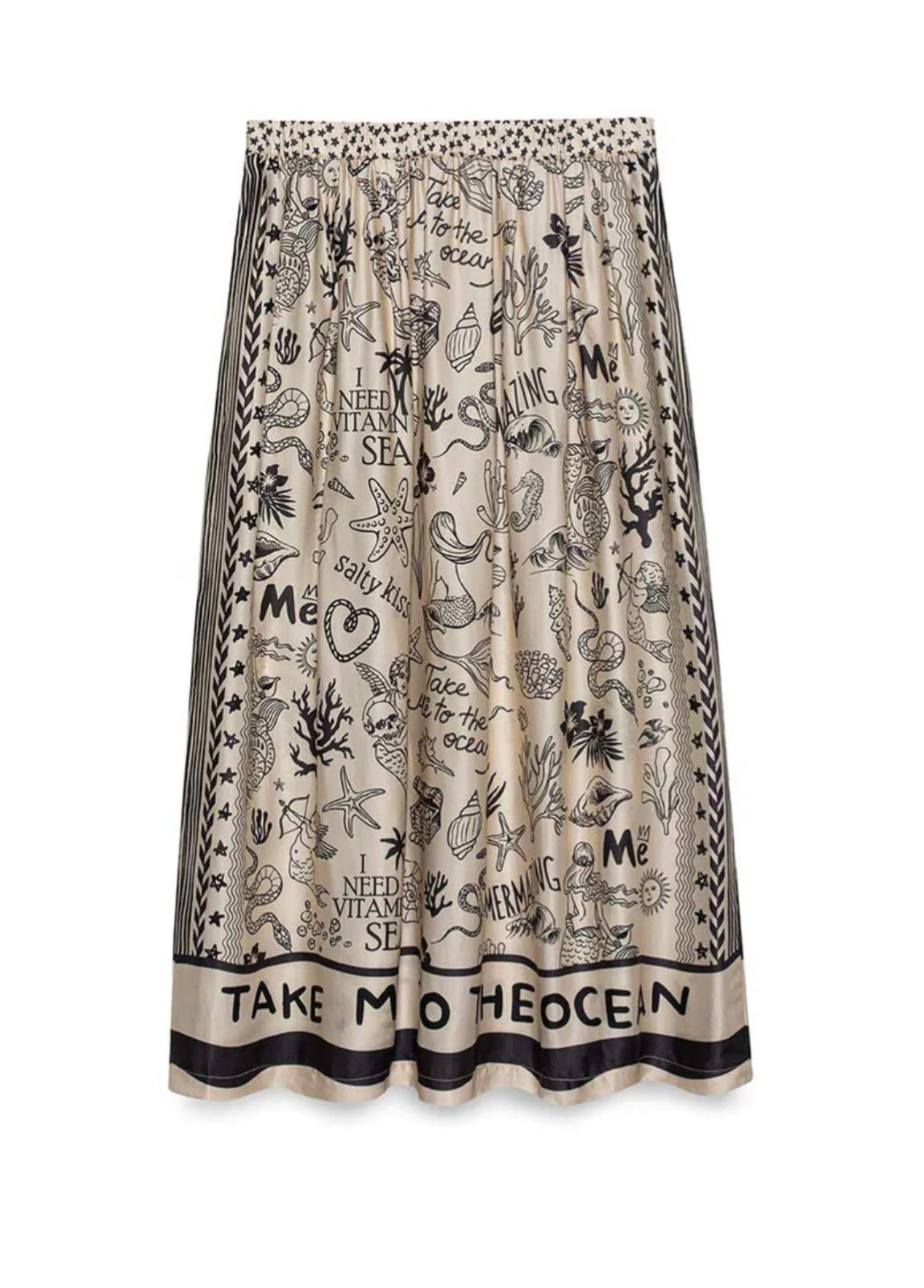 Elizabeth Mermaid Printed Midi Skirt