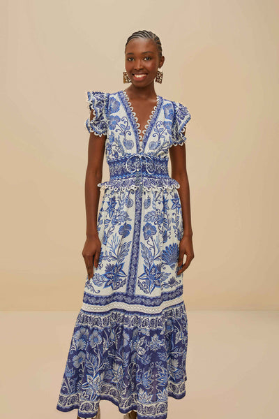 Off-White Shell Garden Maxi Dress