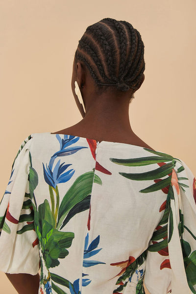 Off-White Midnight Macaw Fiesta Midi Dress