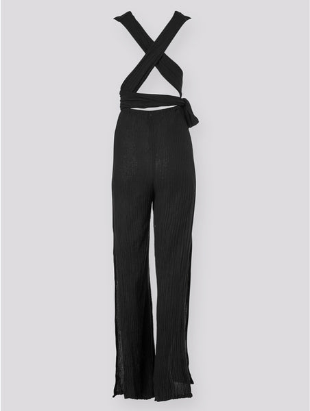 “Anetta” Cotton Jumpsuit - Charcoal