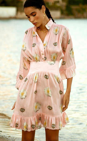 Pink gold printed Eye Dress