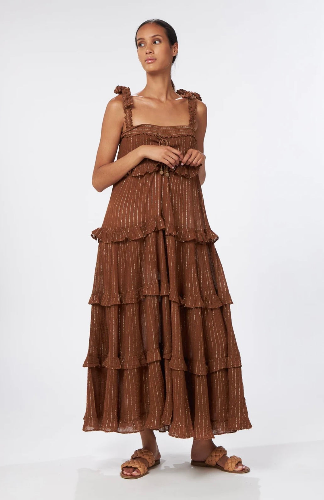 FLEUR MAXI DRESS - CHOCOLATE