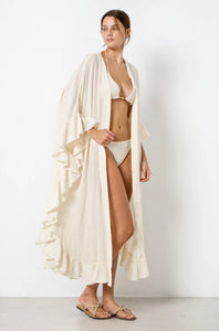 CELESTE MAXI LUREX KIMONO - MOCCA