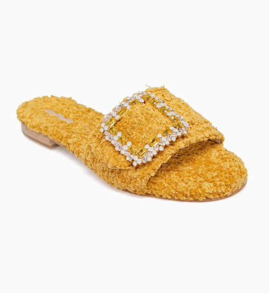 Mustard Manon fabric slipper