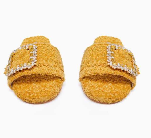 Mustard Manon fabric slipper
