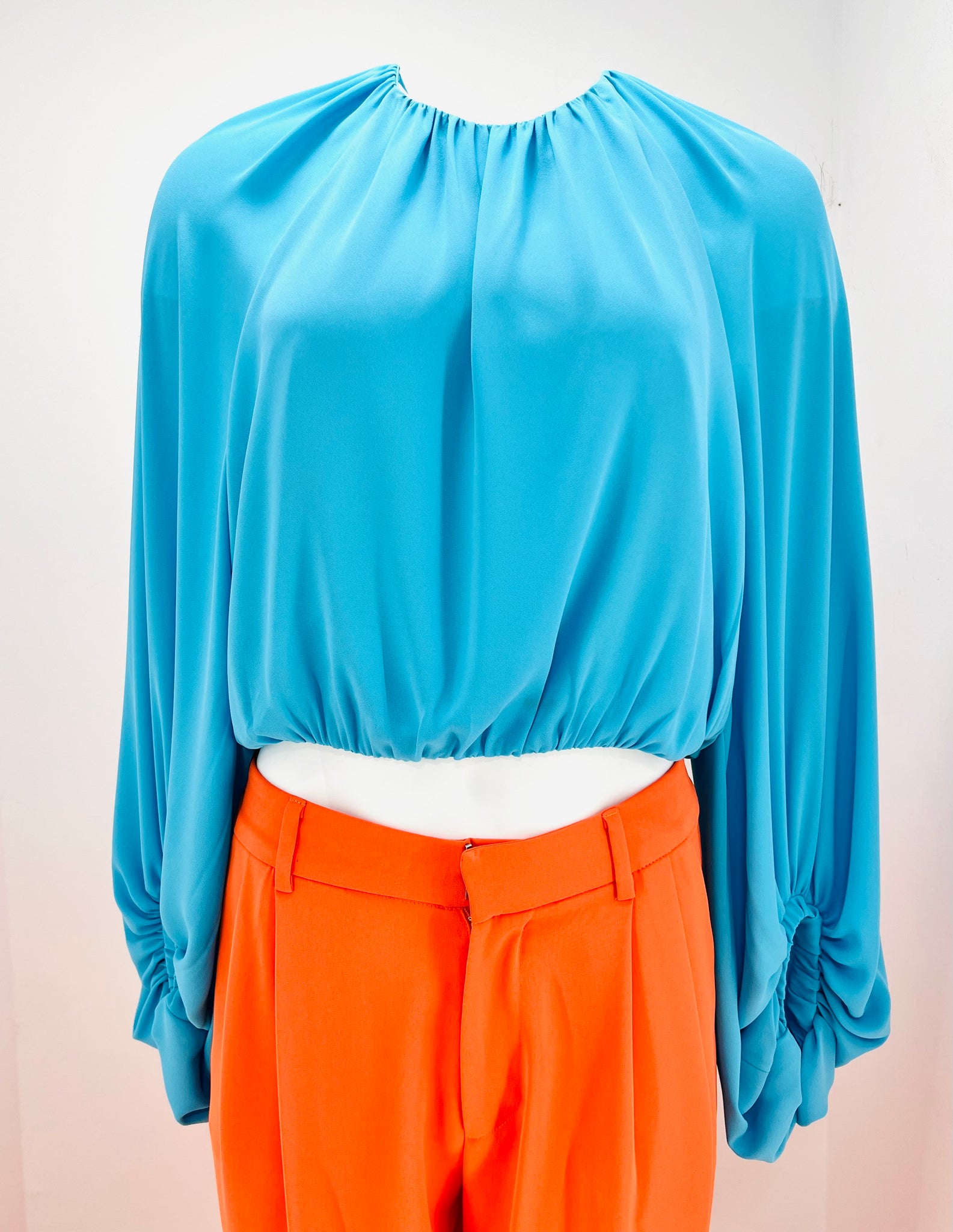 Turquoise Crop Blouse