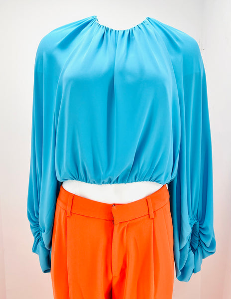 Turquoise Crop Blouse