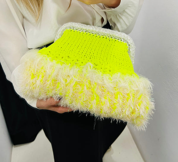 Bag Clutch Fluffy Bright Yellow