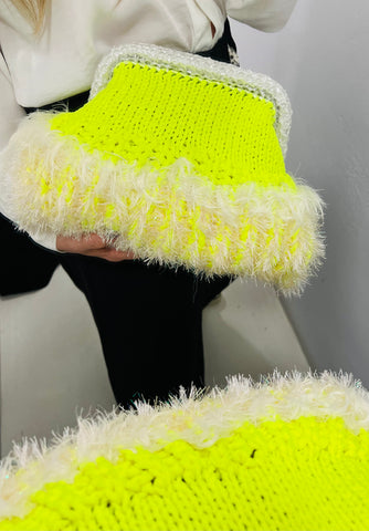 Bag Clutch Fluffy Bright Yellow