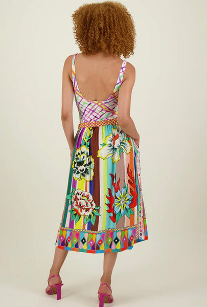 Vanessa Flower Printed Midi Skirt