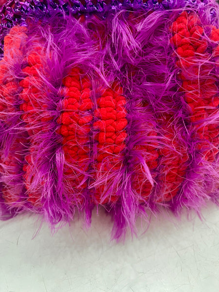 Clutch Bag Fluffy - Red / Purple