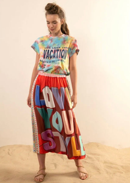 Zoey Cotton T-Shirt - “VACATION”