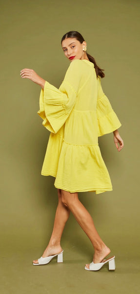 “Danae” Boho Dress - Yellow