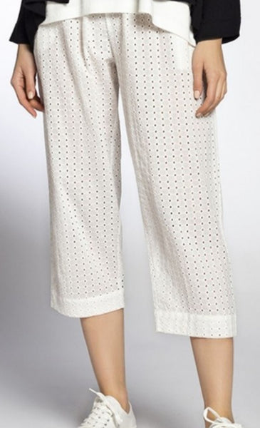 PANTS VOLUME CROPPED SQUARE VOILE/BRODERIE