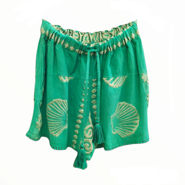 "Calypso" Embroidered Shorts Green