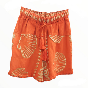 "Calypso" Embroidered Shorts Orange