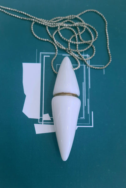 "Cone" Necklace (white porcelain)