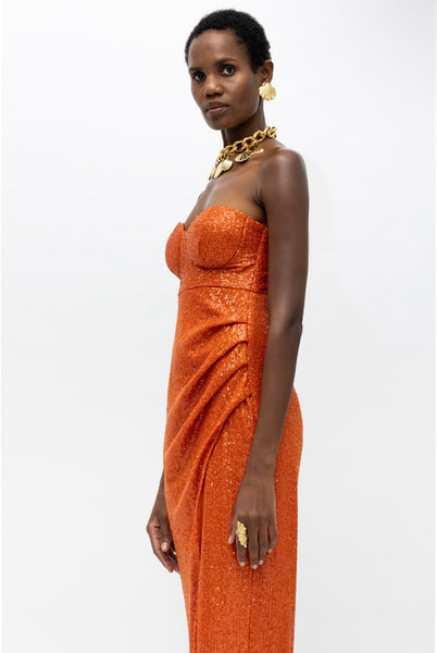 Ophelia Orange Dress