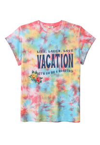 Zoey Cotton T-Shirt - “VACATION”