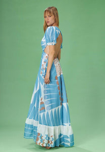 “CONNIE” Silk Cotton Blue Dress
