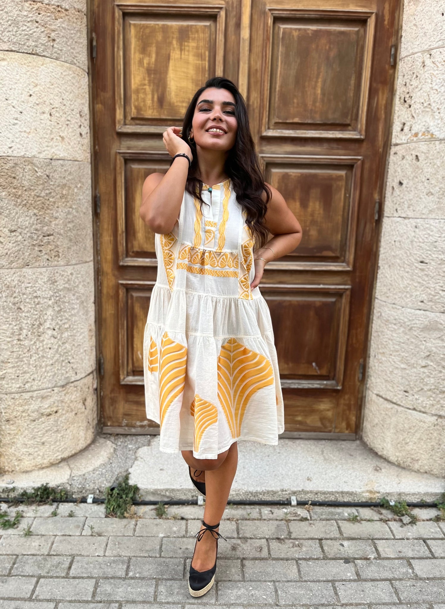 “Iris” Boho Dress - Yellow