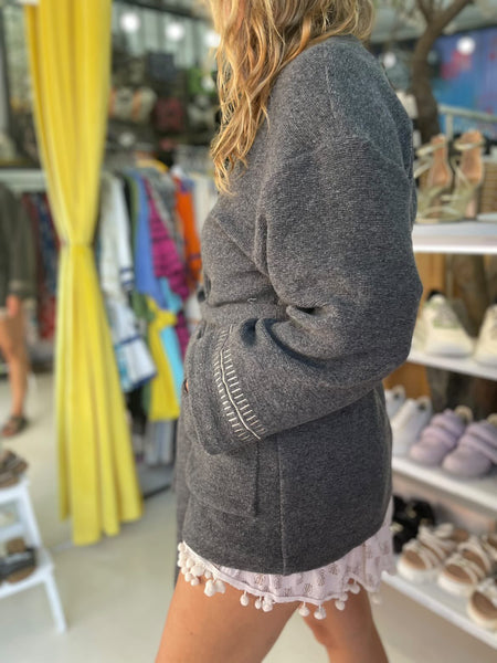 “Penelope” Cardigan- Grey