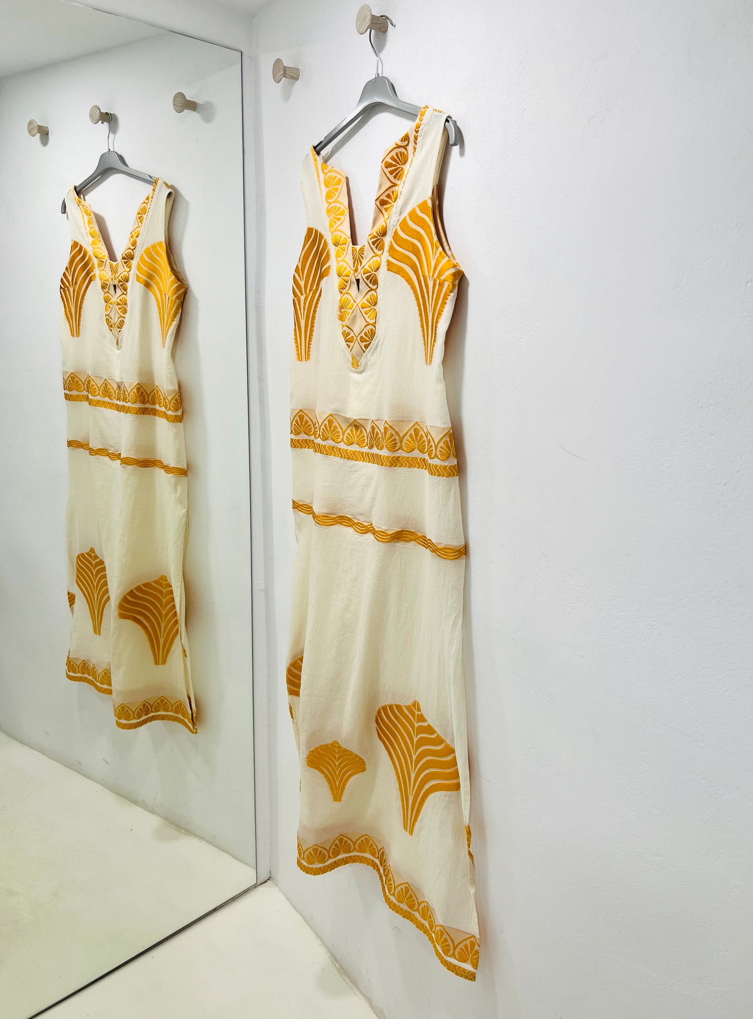 “Euthalia” Embroidered Dress - Yellow