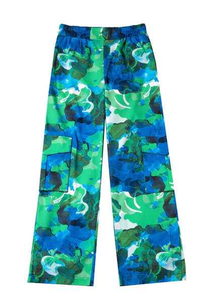 Emerald Blue Floral Pants