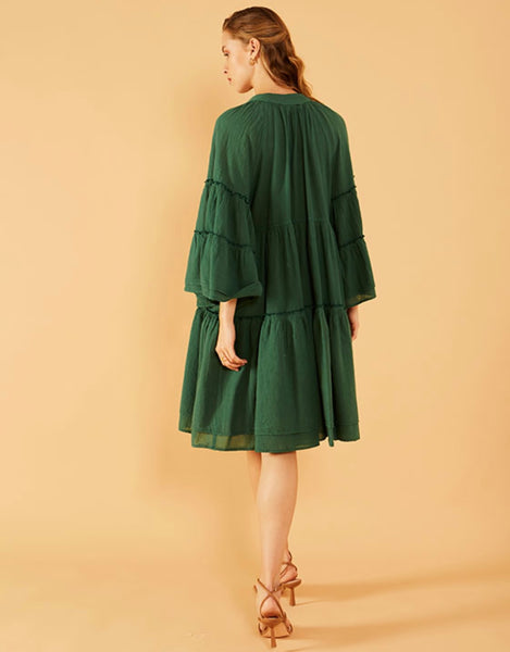 “Danae” Boho Dress - Cypress Green