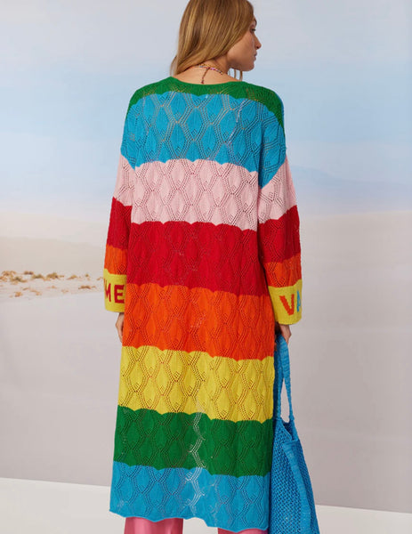 “Rainbow” Long Knitted Cardigan