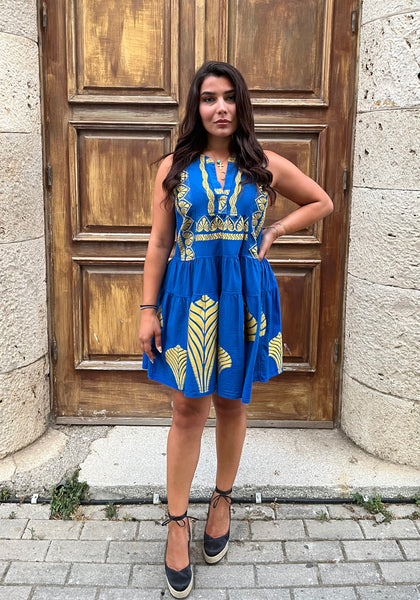 “Iris” Boho Dress - Blue