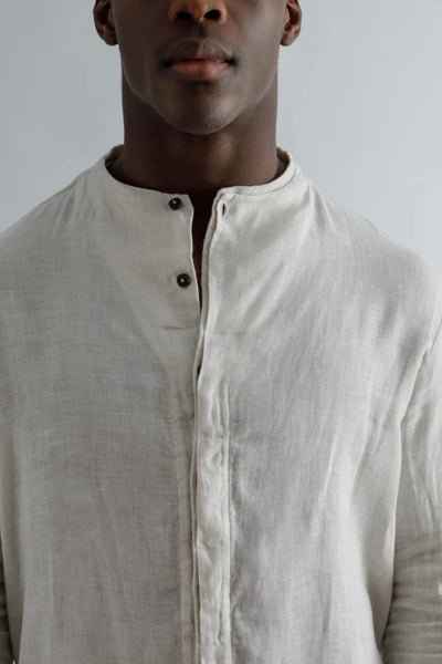 Linen Double Fabric Shirt - White