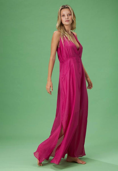 “GRECIA” Silk Cotton Violet Dress