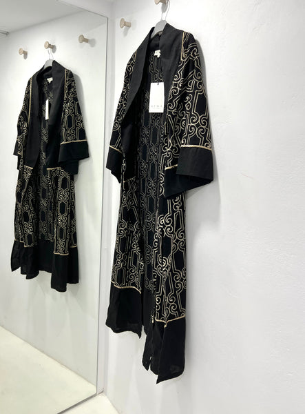 “Cora” Kimono - Black / Gold