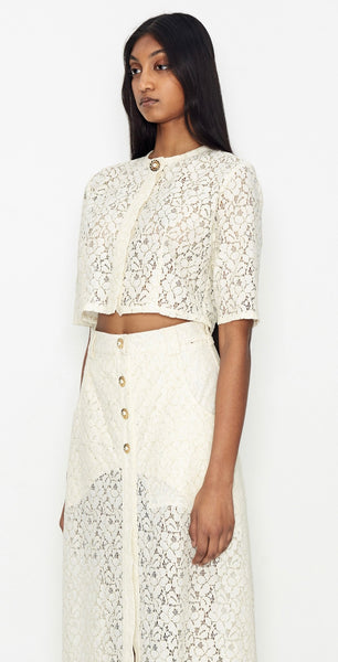 LACE N GRACE TOP - OFF WHITE
