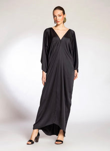 2V DRESS - 100% SATIN SILK (BLACK)