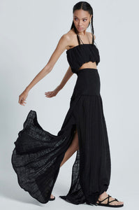 LONG GAUZE SKIRT IN BLACK