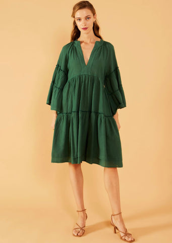 “Danae” Boho Dress - Cypress Green