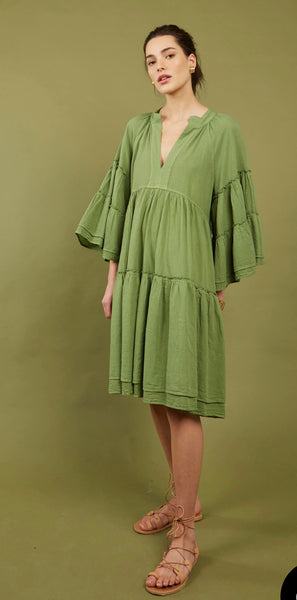 “Danae” Boho Dress - Green