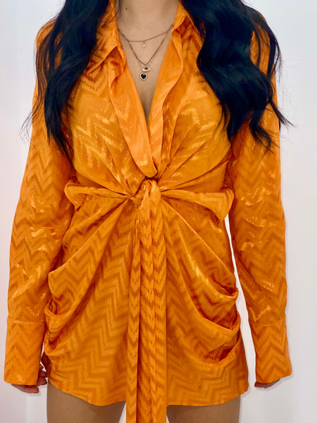 Mini Silky Dress / Orange