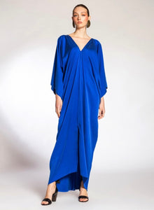2V DRESS - 100% SATIN SILK (BLUE ROYAL)