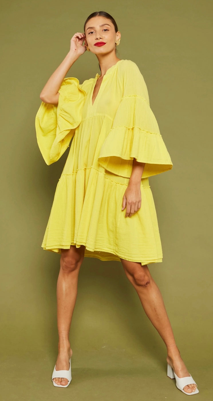 “Danae” Boho Dress - Yellow