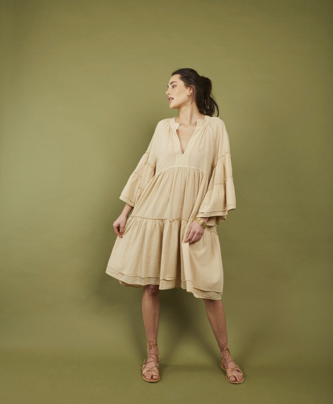 Danae Boho Dress Beige PORTES OF GREECE Danae Boho Dress Beige PORTES OF GREECE