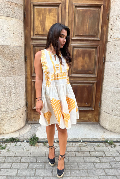 “Iris” Boho Dress - Yellow