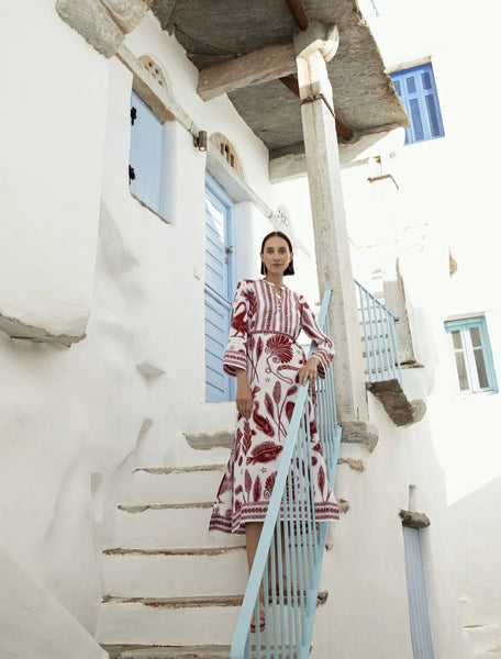 MYTHOLOGIA PRINTED LONG KAFTAN