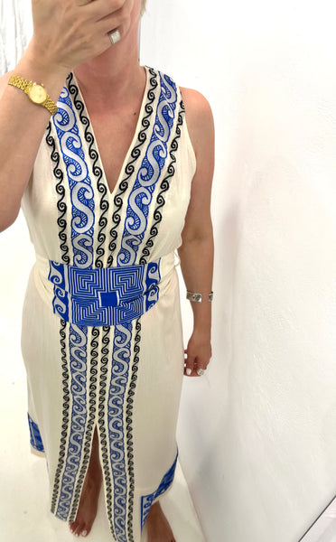 “Kori” Embroidered Dress - Blue