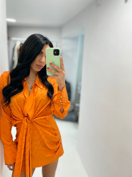 Mini Silky Dress / Orange