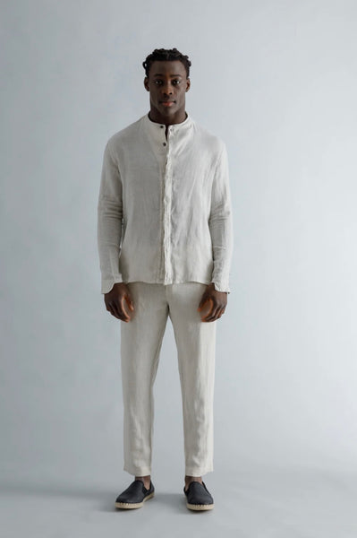 Linen Double Fabric Shirt - White